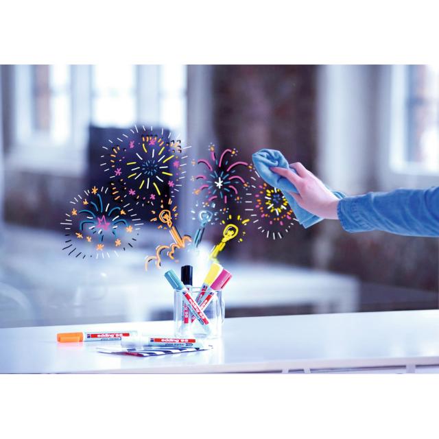 Marker pentru sticla edding 95, corp plastic, varf rotund, 1.5-3 mm, galben