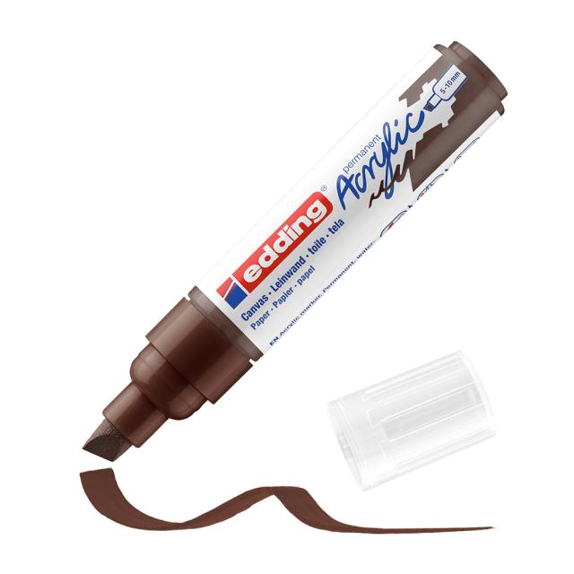 Marker acrilic, Edding 5000, varf tesit 5-10 mm, maro inchis