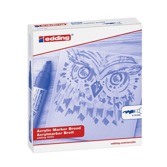 Marker acrilic, Edding 5000, varf tesit 5-10 mm, maro inchis