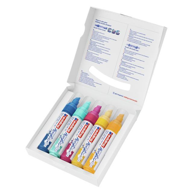 Set markere acrilice Edding 5000, culori pastel, 5 bucati/set
