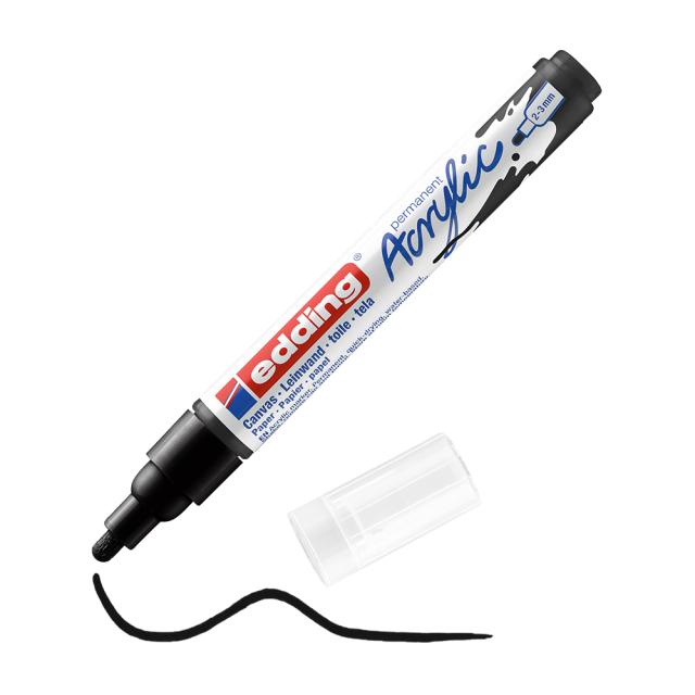 Marker acrilic Edding 5100, varf 2-3 mm, negru