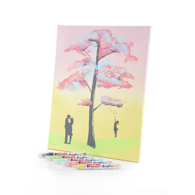 Marker acrilic Edding 5100, varf 2-3 mm, negru