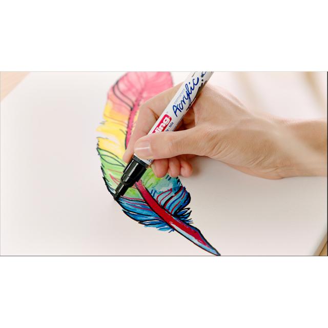 Set markere acrilice Edding 5100, varf 2-3 mm, culori pastel, 5 bucati/set