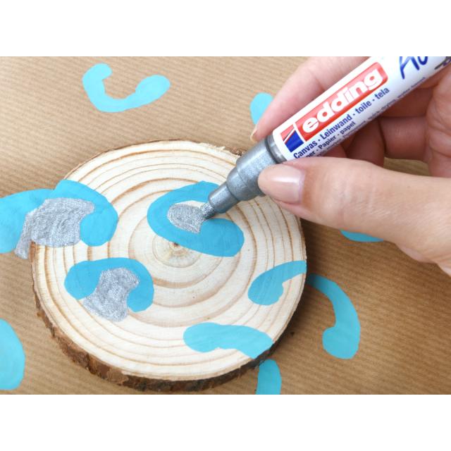 Set markere acrilice Edding 5100, varf 2-3 mm, culori pastel, 5 bucati/set