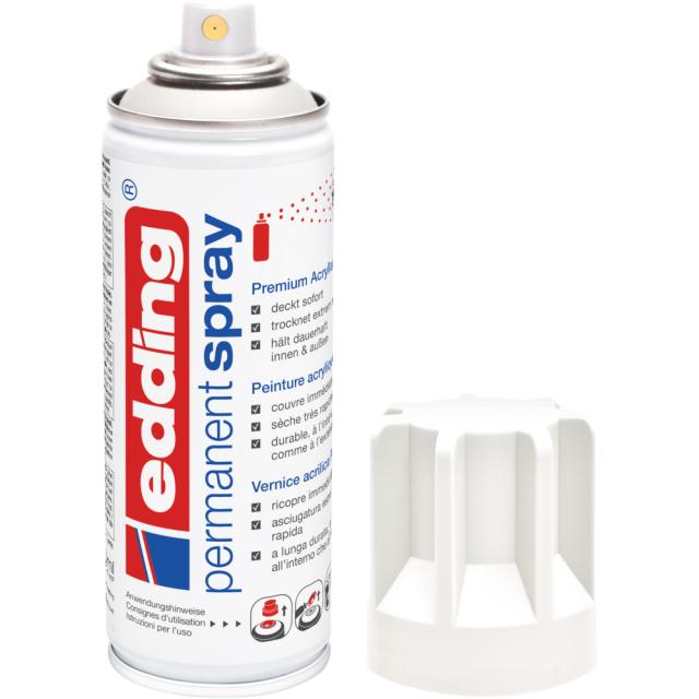 Spray vopsea acrilica Edding 5200, alb mat, uscare rapida, 200 ml, rezistent la intemperii