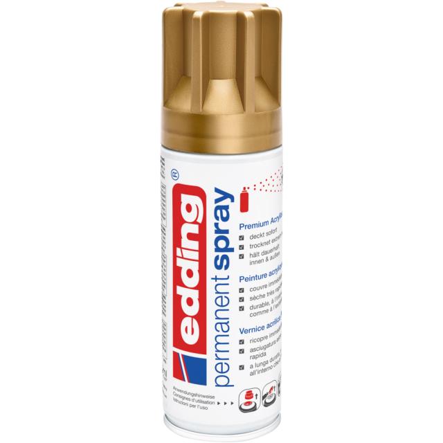 Spray vopsea acrilica Edding 5200, auriu mat, 200 ml, uscare rapida