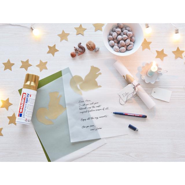 Spray vopsea acrilica Edding 5200, auriu mat, 200 ml, uscare rapida