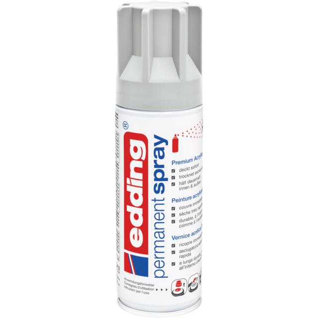 Spray vopsea acrilica Edding 5200, gri mat, uscare rapida, rezistenta la zgarieturi, 200 ml