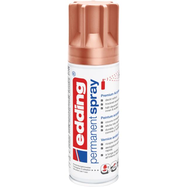 Spray vopsea acrilica Edding 5200, cupru pretios mat, 200 ml, vopsea acrilica pentru sticla, metal, lemn, ceramica, plastic, panza