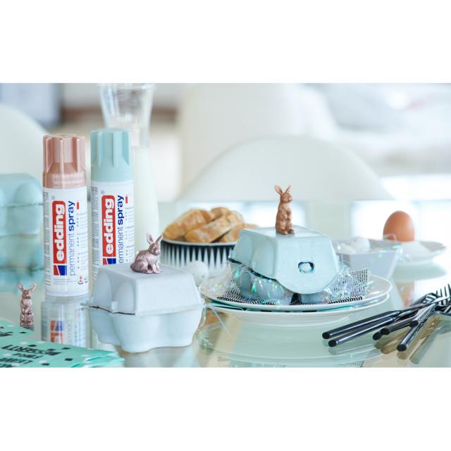 Spray vopsea acrilica Edding 5200, rose-gold mat, 200 ml, uscare rapida, rezistent la zgarieturi