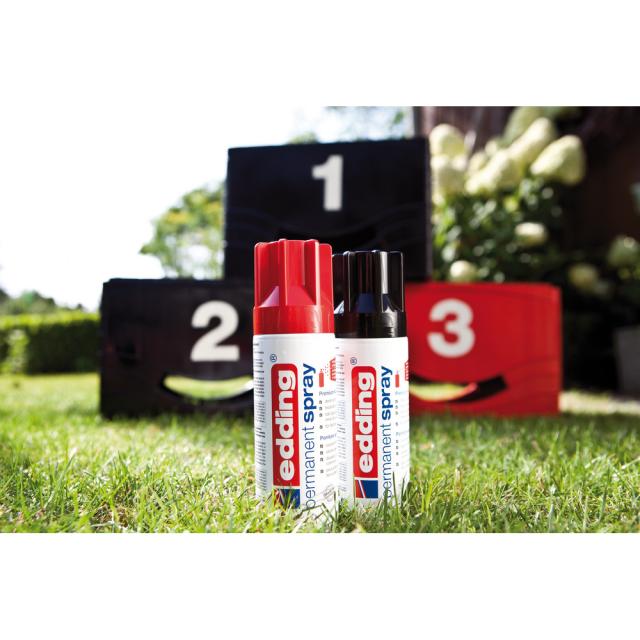 Spray vopsea acrilica Edding 5200, rosu lucios, uscare rapida, rezistent la zgarieturi, 200 ml