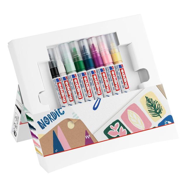 Set creativ Edding, markere acrilice, 8 bucati/set