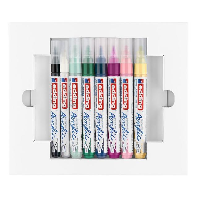 Set creativ Edding, markere acrilice, 8 bucati/set
