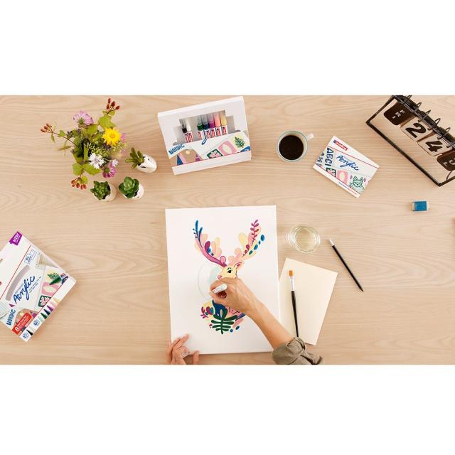 Set creativ Edding, markere acrilice, 8 bucati/set