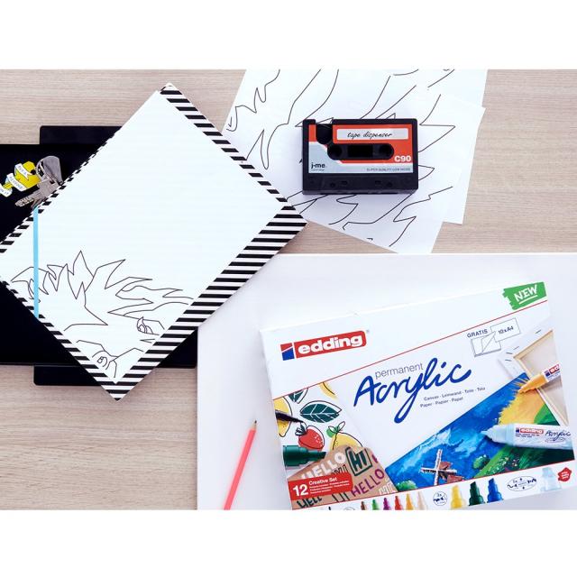 Set creativ Edding, markere acrilice, 12 bucati/set
