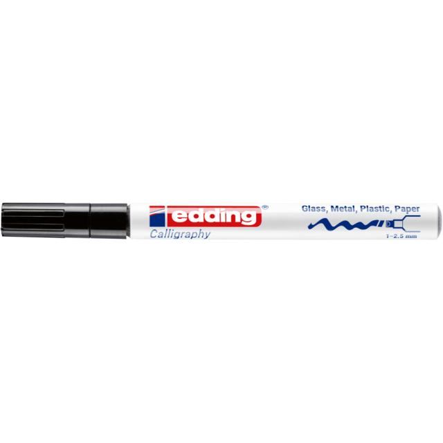 Marker cu vopsea Edding 753, varf caligrafie, 1-2.5 mm, negru, uscare rapida
