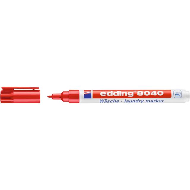 Marker pentru textile edding 8040, corp plastic, varf rotund, 1 mm, rosu