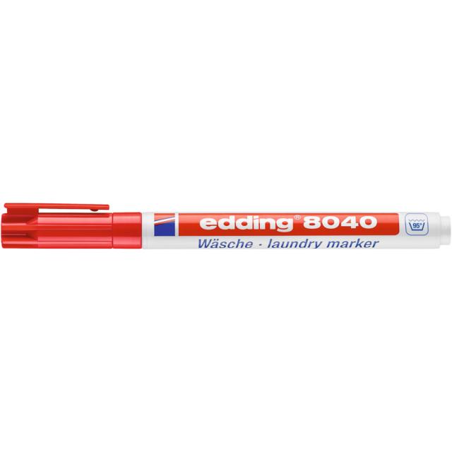 Marker pentru textile edding 8040, corp plastic, varf rotund, 1 mm, rosu