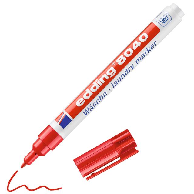Marker pentru textile edding 8040, corp plastic, varf rotund, 1 mm, rosu