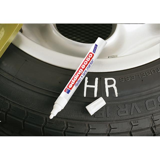 Marker Edding 8050 pentru anvelope, varf 2-4mm, alb