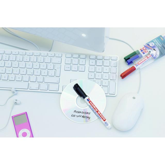 Marker permanent Edding 8400, pentru CD/DVD/BD, corp plastic, varf rotund, 0.75 mm, rosu