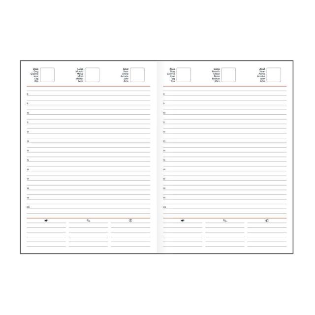 Agenda nedatata A5, hartie offset alb, coperta bordeaux