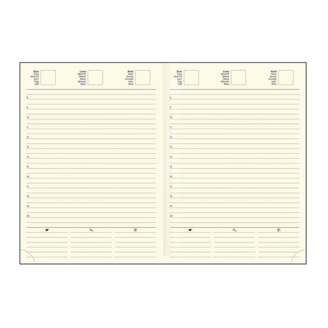 Agenda Adria, nedatata, A5, hartie ivory, coperta mov