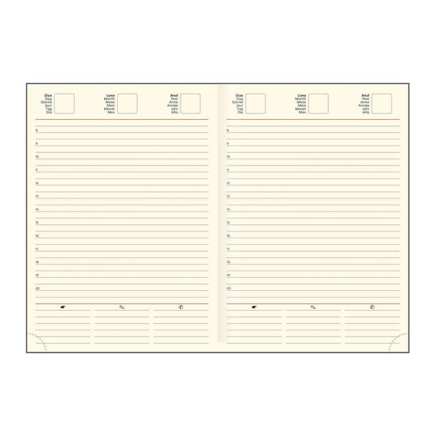 Agenda Adria, nedatata, A5, hartie ivory, coperta mov