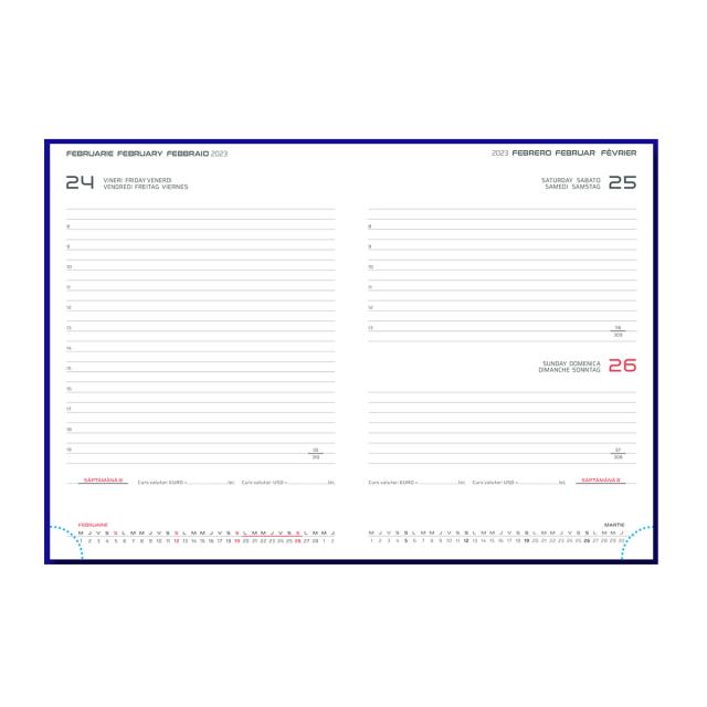Agenda Artilux A5, datata, hartie ivory, coperta verde