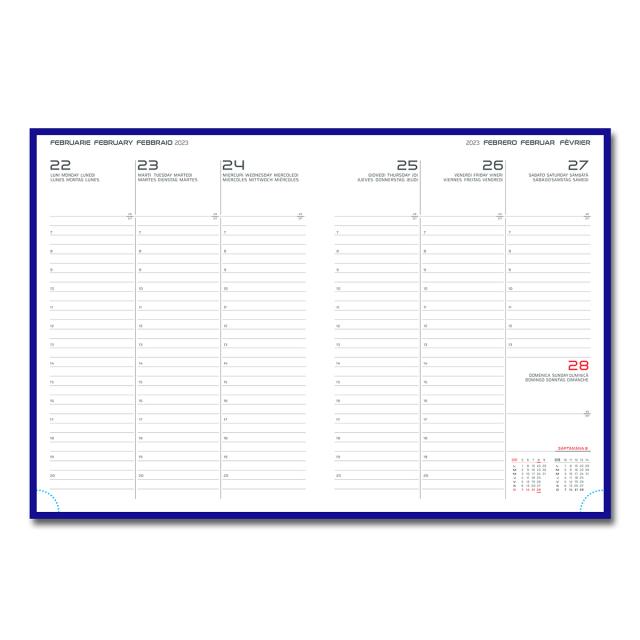 Agenda Artilux A4 datata, hartie ivory, coperta albastru