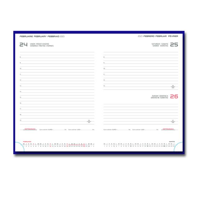 Agenda Artilux A5 datata, hartie ivory, coperta maro