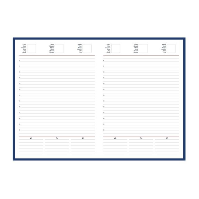 Agenda nedatata A5, hartie offset alb, coperta albastru