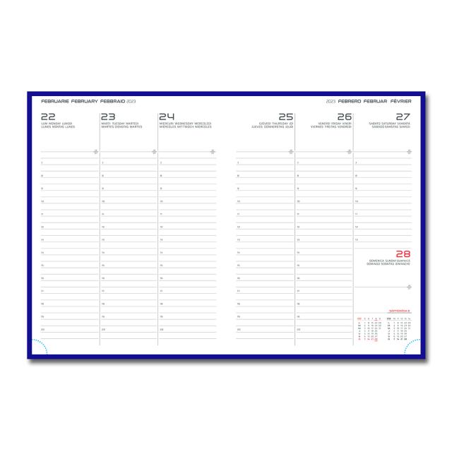 Agenda Dakota A4 datata, hartie ivory, coperta bordeux