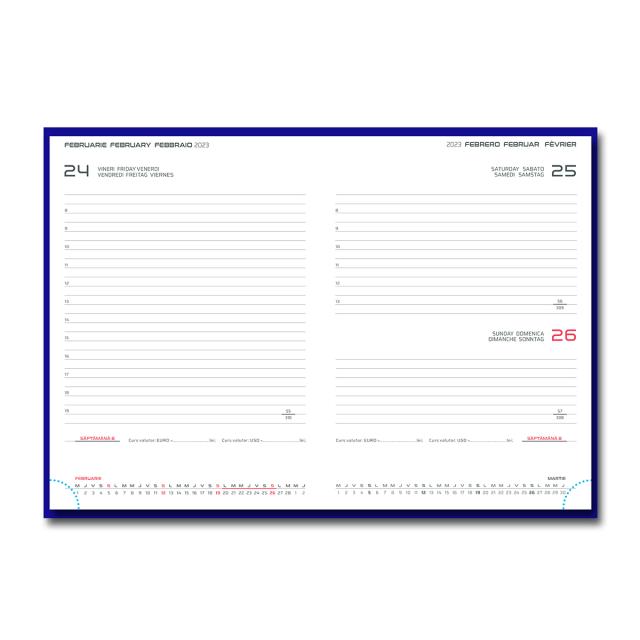 Agenda Dakota A5 datata, hartie ivory, coperta turcoaz