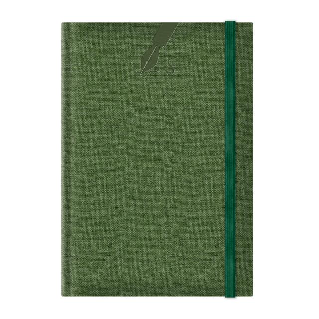 Agenda nedatata A5 Colere, elastic, hartie alba, coperta verde