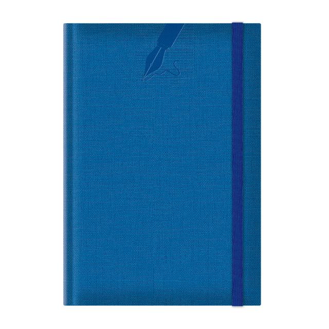 Agenda nedatata A5 Colere, elastic, hartie alba, coperta albastru royal