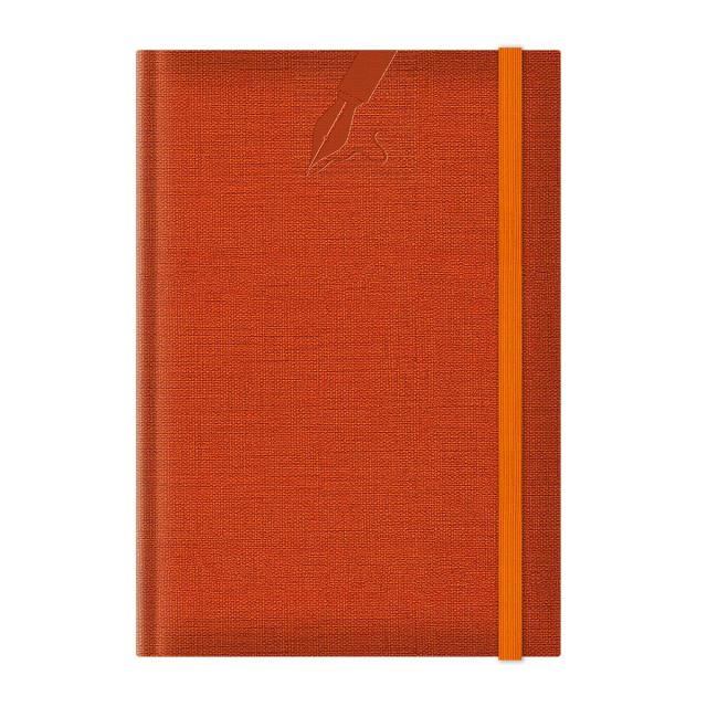 Agenda nedatata A5 Colere, elastic, hartie alba, coperta orange