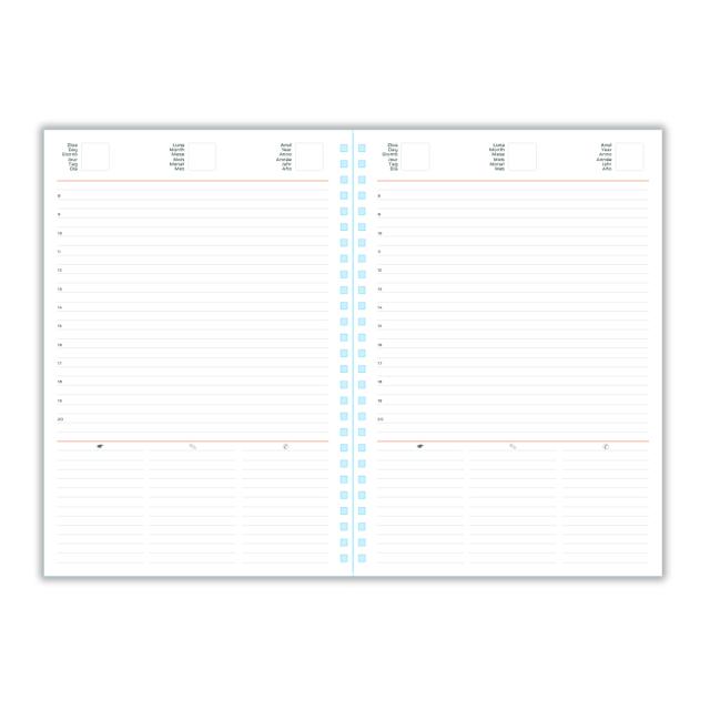 Agenda nedatata B5 TUCSON, hartie offset alb, spira ascunsa, coperta portocaliu