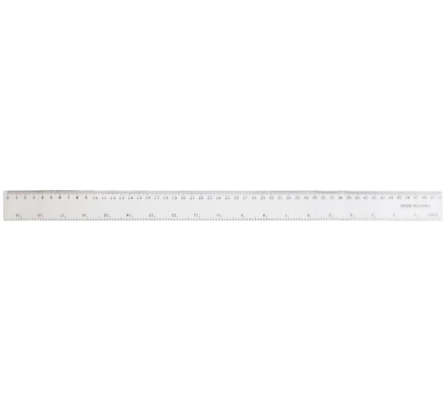 Rigla plastic, transparent, 50 cm