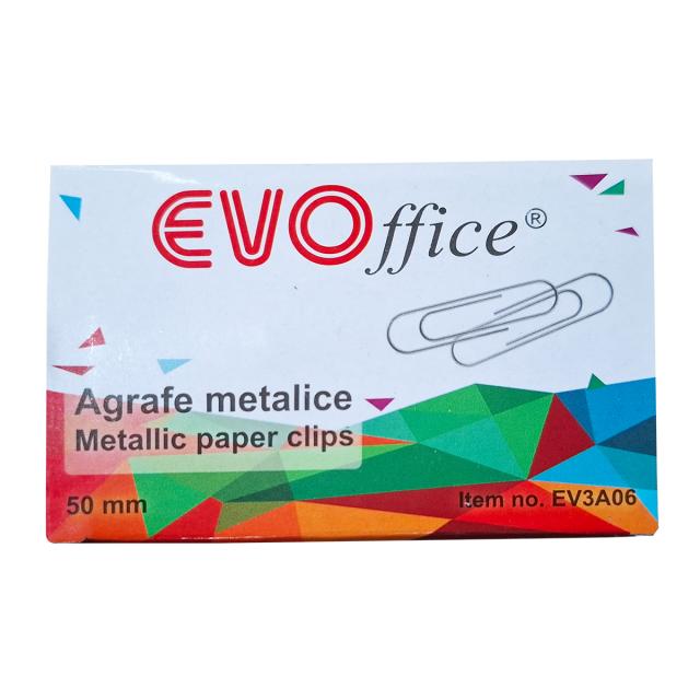 Agrafe EVOffice, 50 mm metal, 100 bucati/set