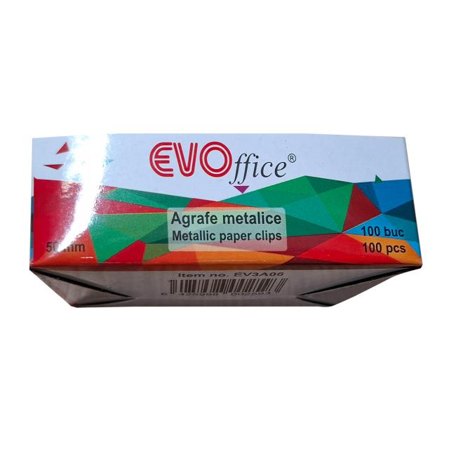Agrafe EVOffice, 50 mm metal, 100 bucati/set