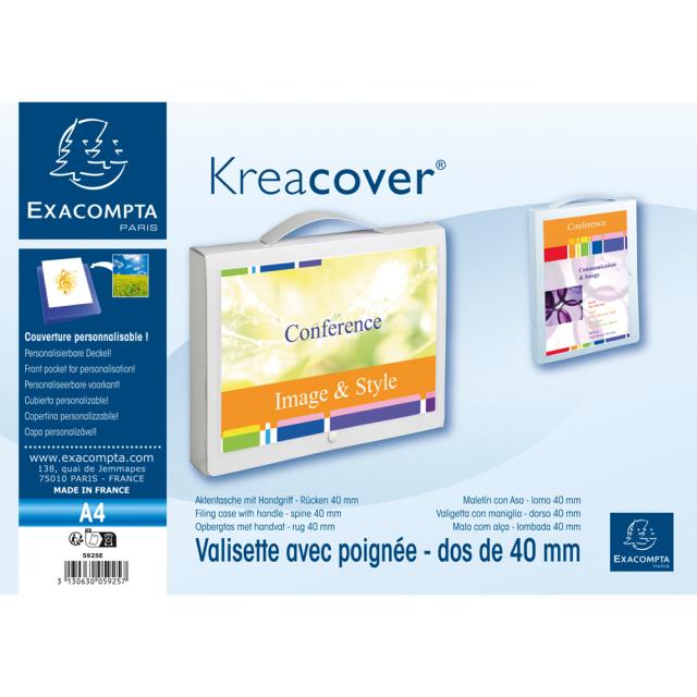 Mapa PP Exacompta Kreacover, A4, maner inchidere cu buton, alb