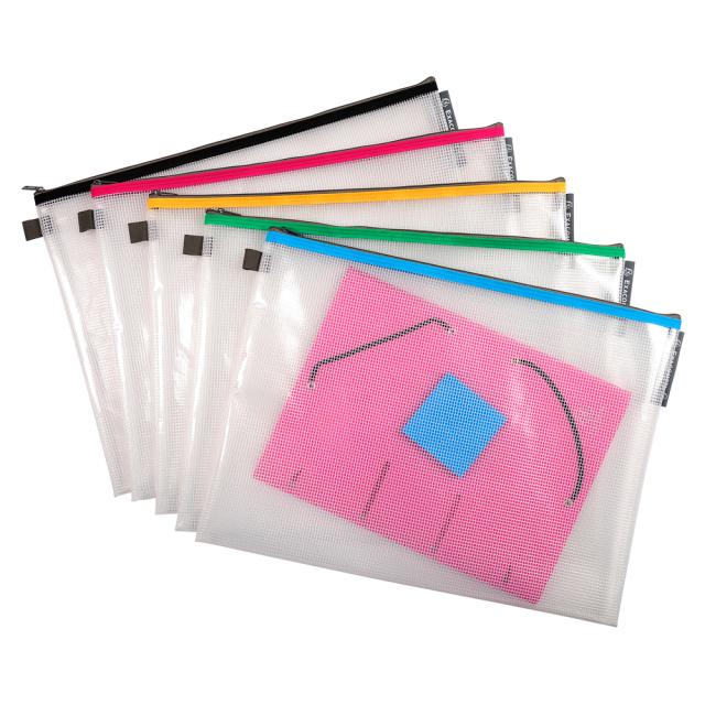 Mapa protectie, inchidere fermoar, A3, transparent