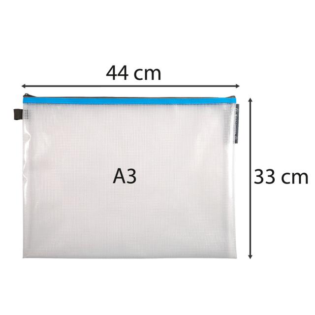 Mapa protectie, inchidere fermoar, A3, transparent
