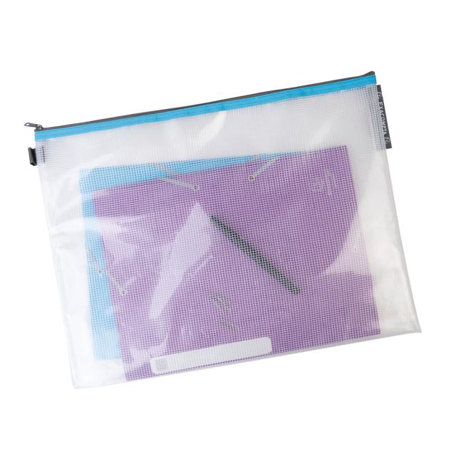 Mapa protectie, inchidere fermoar, A3, transparent