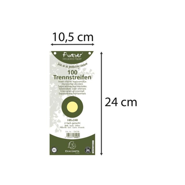 Separatoare Exacompta, color,  105 x 240 mm, galben