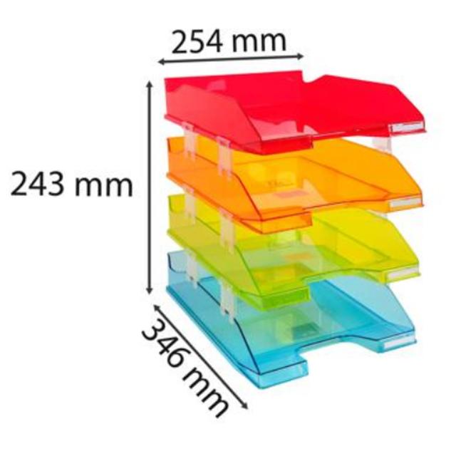 Set 4 tavite Exacompta Harlequin, plastic transparent, culori asortate