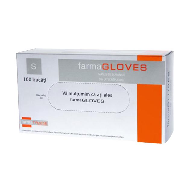 Manusi din latex nepudrate Farmatrade, albe, marimea M, 100 bucati/cutie