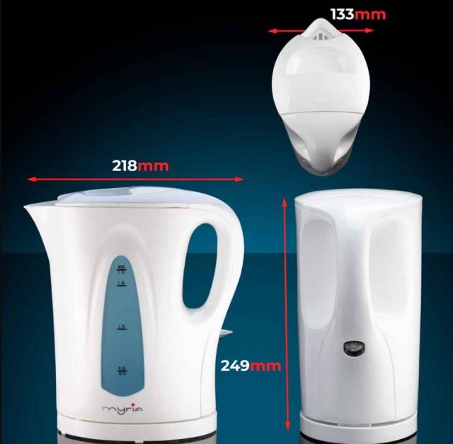 Fierbator apa MYRIA MY4116, 1.7l, 2200W, alb