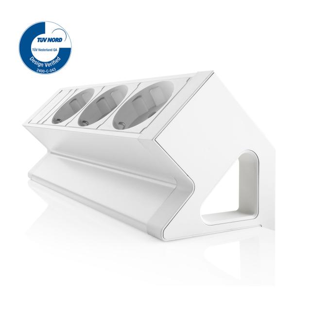 Priza birou fara gaurire blat Fellowes Power Desk Up 2.0 3x 230V, alb